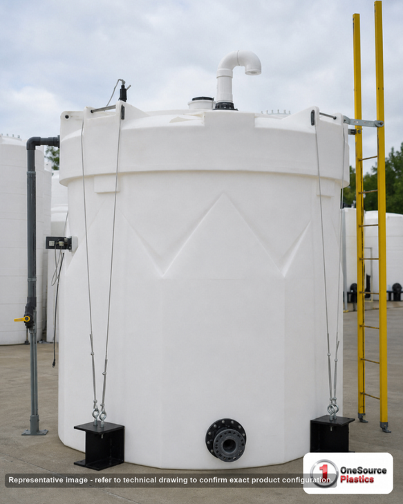Snyder Industries 6500 Gallon Plastic Vertical Double Wall Liquid Chemical Storage Tank. 6500 gallon capacity; High Density