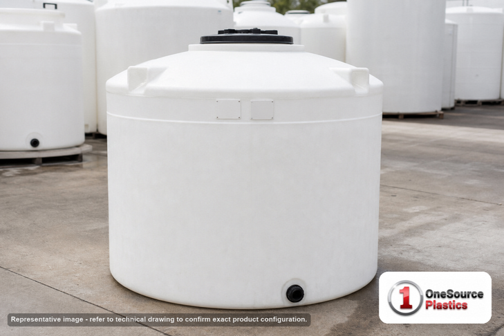 Snyder Industries 710 Gallon HDPE Vertical Liquid Storage Tank with ASTM Certification. 710 gallon capacity; Polyethylene