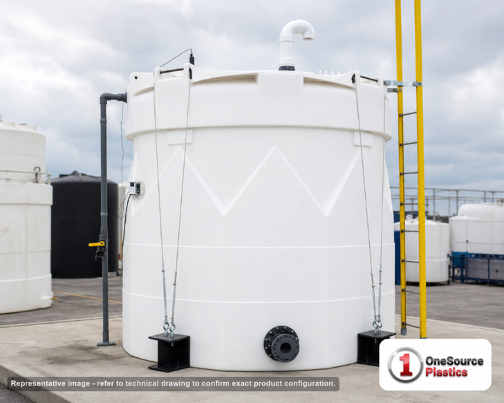 Snyder Industries 4000 Gallon HDLPE Vertical Double Wall Liquid Chemical Storage Tank (1.5 SG). 4000 gallon capacity; High