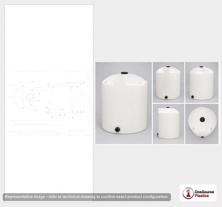 Snyder Industries 1100 Gallon Plastic Vertical Liquid Storage Tank in White
