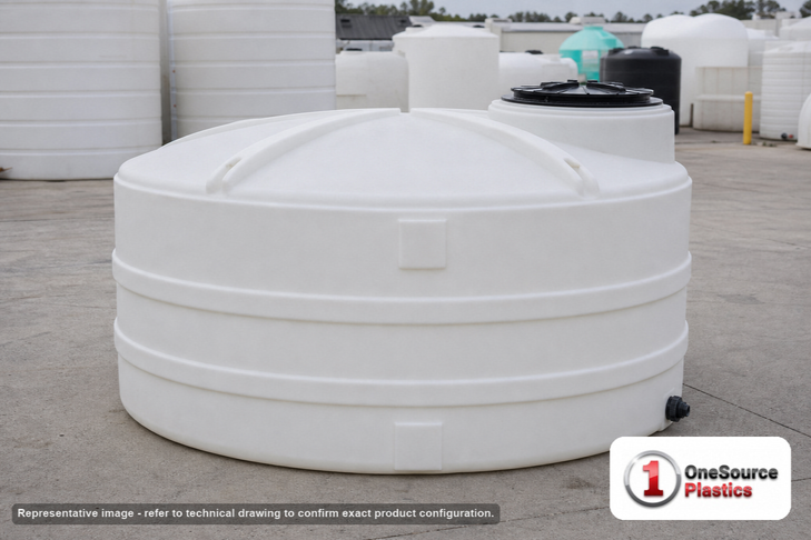 Snyder Industries 1200 Gallon Plastic Vertical Liquid Storage Tank in White. 1200 gallon capacity; High Density Linear