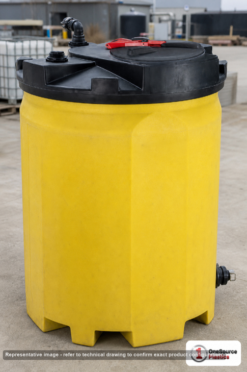 Snyder Industries 150 Gallon Plastic Vertical Double Wall Waste Oil Tank in Yellow. 150 gallon capacity; Polyethylene