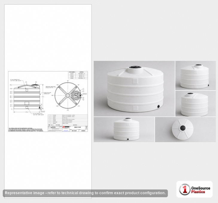 Snyder Industries 2500 Gallon HDPE Vertical Liquid Storage Tank in White