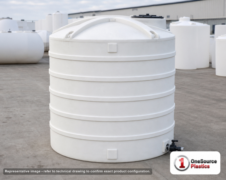 Snyder Industries 4100 Gallon HDPE Vertical Liquid Storage Tank in White. High Density Linear Polyethylene; White; 130" H x