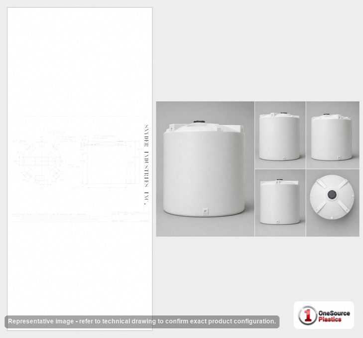 Snyder Industries 6000 Gallon Plastic Vertical Liquid Storage Tank in White