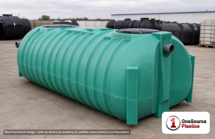 Norwesco Florida Only 900 Gallon Two Compartment Low Profile Septic Tank - IAPMO Certified. 900 gallon capacity