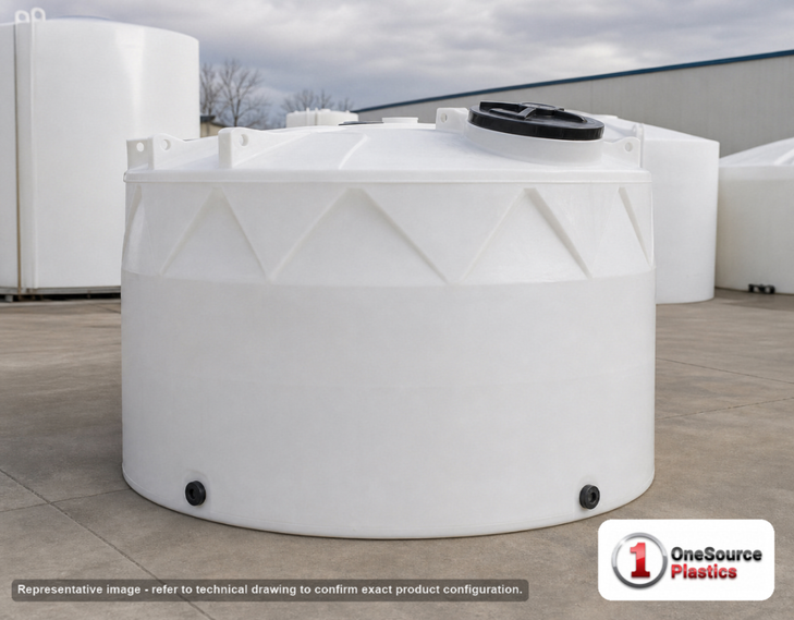 Snyder Industries 2000 Gallon Plastic Vertical Double Wall Liquid Chemical Storage Tank in White - WV. High Density Linear