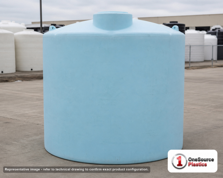 Norwesco 10000 Gallon HDPE Vertical Liquid Storage Tank without Fittings in Blue. Manufacturer part number N-43131.