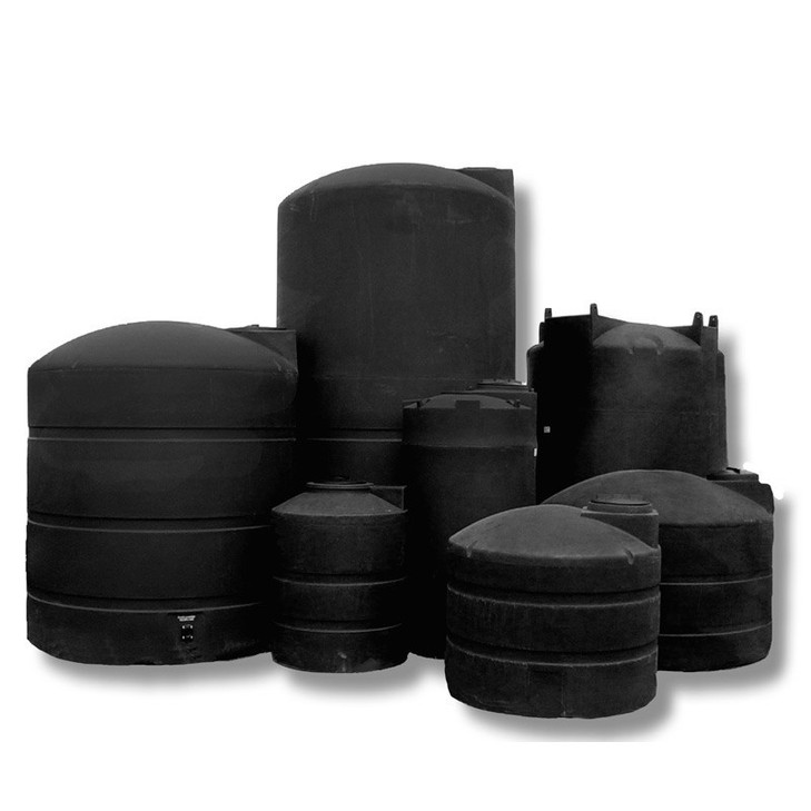 Snyder Industries 10500 Gallon HDLPE Vertical Liquid Storage Tank with ASTM Certification - 1.35 SG Black