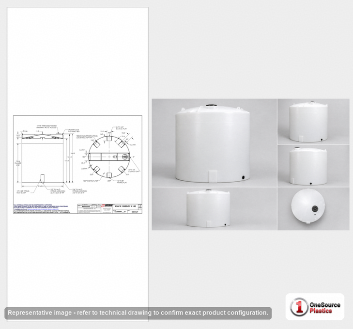 Snyder Industries 10500 Gallon HDPE Vertical Liquid Storage Tank with ASTM Certification