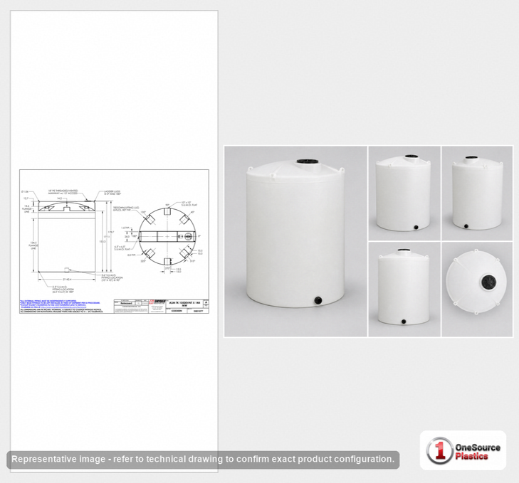 Snyder Industries 10500 Gallon HDPE Vertical Liquid Storage Tank with ASTM Certification
