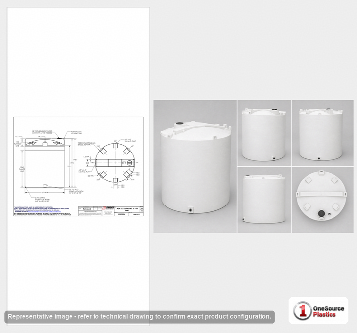 Snyder Industries 10500 Gallon HDPE Vertical Liquid Storage Tank with ASTM Certification