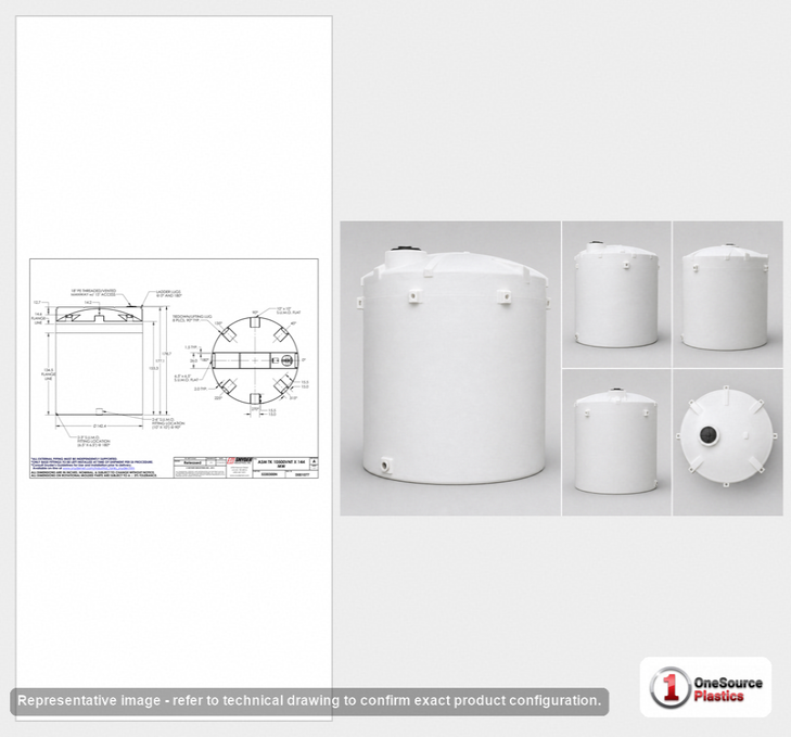 Snyder Industries 10500 Gallon HDPE Vertical Liquid Storage Tank with ASTM Certification