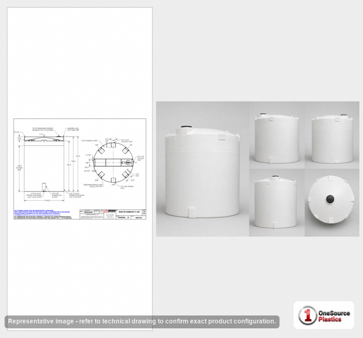 Snyder Industries 12500 Gallon HDPE Vertical Liquid Storage Tank with ASTM Certification