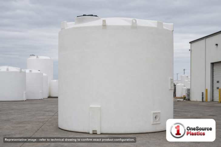Snyder Industries 12500 Gallon HDPE Vertical Liquid Storage Tank with ASTM Certification. 12500 gallon capacity