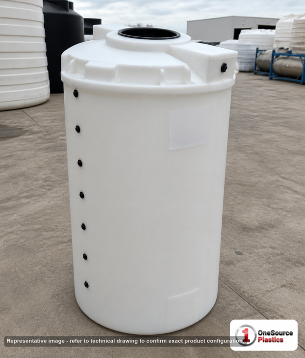 Snyder Industries 150 Gallon HDPE Vertical Liquid Storage Tank with ASTM Certification. 150 gallon capacity; Polyethylene