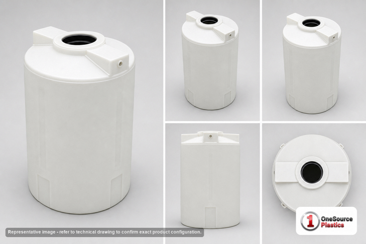 Snyder Industries 150 Gallon Plastic Vertical Double Wall Liquid Chemical Storage Tank in White