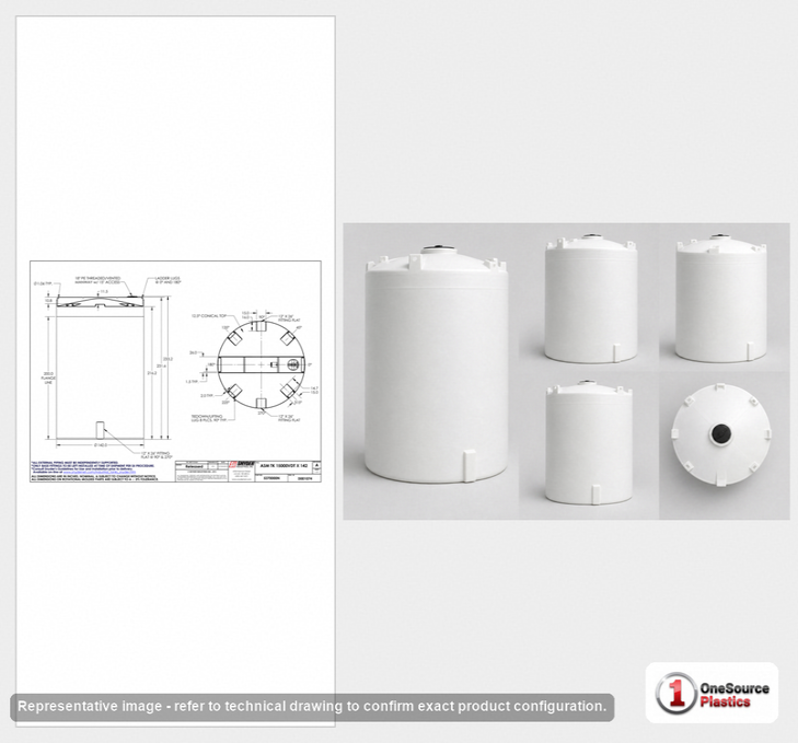 Snyder Industries 15000 Gallon HDPE Vertical Liquid Storage Tank