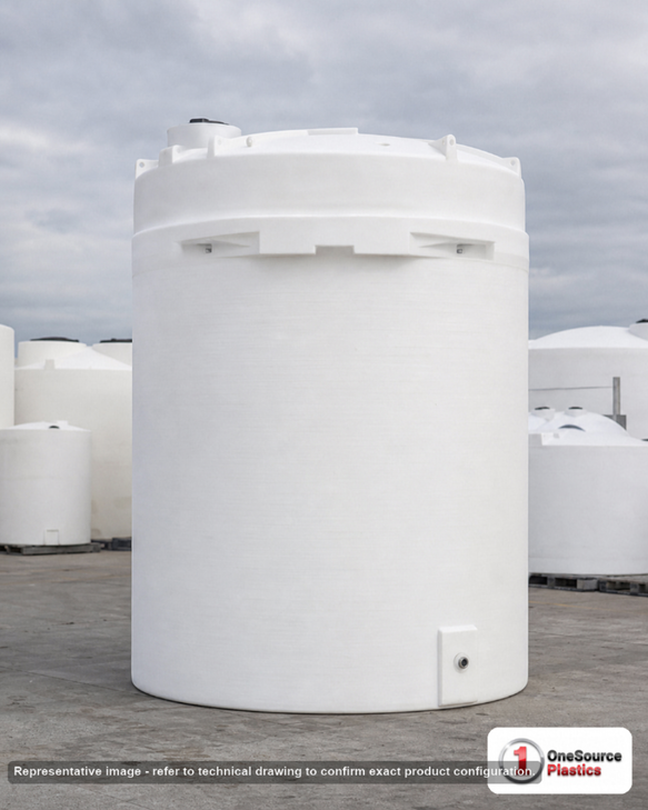Snyder Industries 15000 Gallon HDPE Vertical Liquid Storage Tank with ASTM Certification. Polyethylene; White; 234" H x 143"
