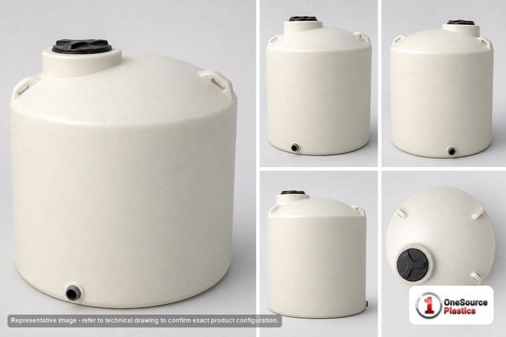 Chem-Tainer 1550 Gallon Plastic Vertical Liquid Storage Tank