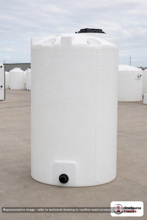 Snyder Industries 1550 Gallon XLPE Vertical Liquid Storage Tank with ASTM Certification. Cross Linked Polyethylene; White