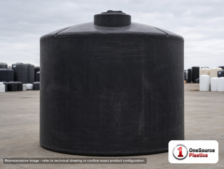 Norwesco 15500 Gallon Vertical Water Storage Tank without Fittings in Black. Manufacturer part number N-44815.
