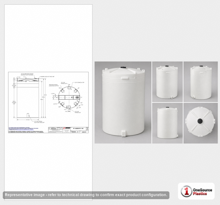 Snyder Industries 16500 Gallon HDPE Vertical Liquid Storage Tank with ASTM Certification