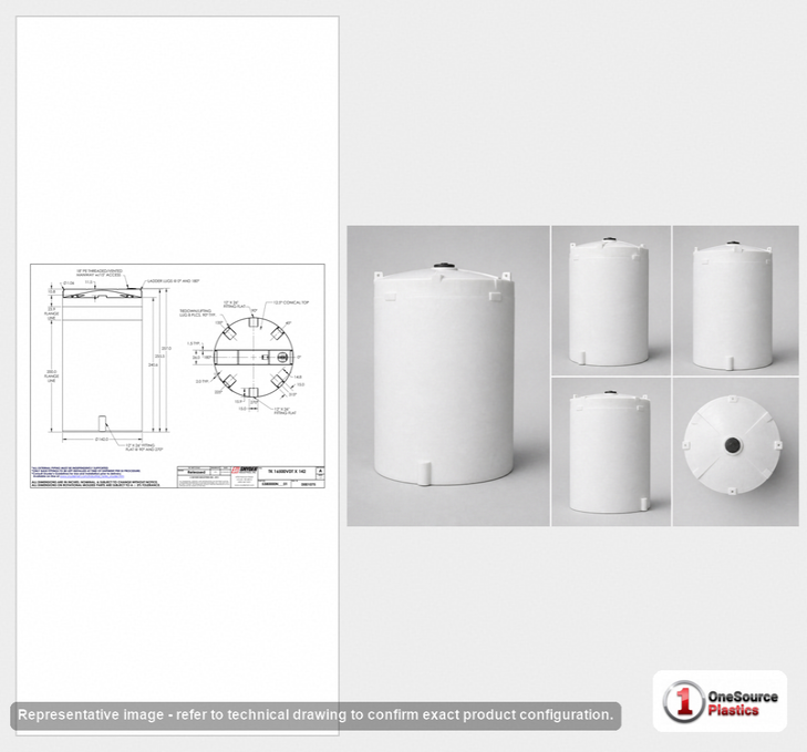 Snyder Industries 16500 Gallon HDPE Vertical Liquid Storage Tank with ASTM Certification