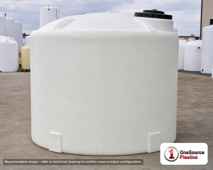 Chem-Tainer 1700 Gallon Plastic Vertical Liquid Storage Tank. 1700 gallon capacity; Polyethylene; Natural White; 78" H x 86"