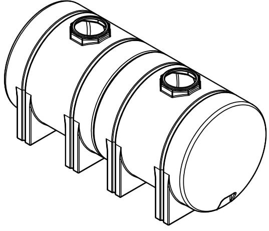 Norwesco 1800 Gallon Horizontal Leg Tank with Sump Bottom