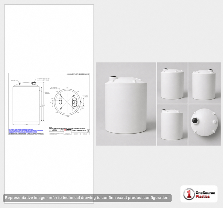 Snyder Industries 18800 Gallon HDPE Vertical Liquid Storage Tank with ASTM Certification
