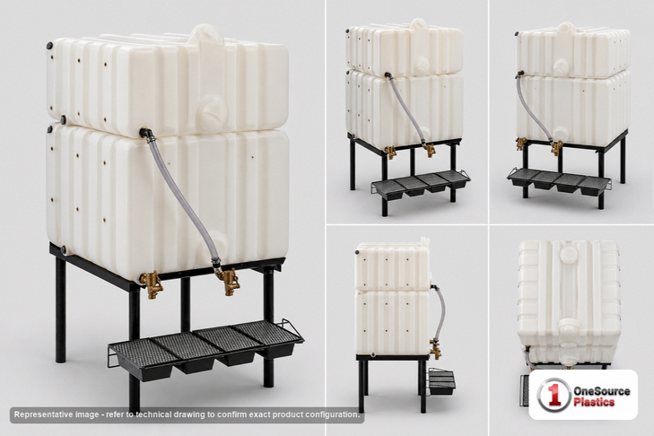 Dimensional spec drawing for Snyder Industries 200 Gallon Specialty Tank