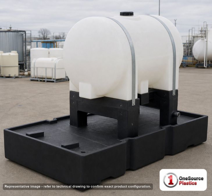 Norwesco 225 Gallon Plastic Chemical Injection Tank. High Density Linear Polyethylene; White; 42" H x 38" W x 52" L.