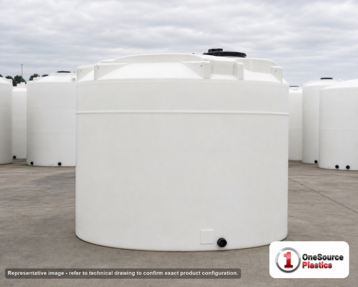Snyder Industries 2500 Gallon HDPE Vertical Liquid Storage Tank with ASTM Certification. 2500 gallon capacity; Polyethylene