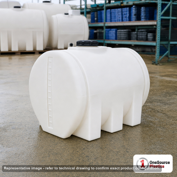 Snyder Industries 30 Gallon Plastic Horizontal Leg Tank in White. 30 gallon capacity; High Density Linear Polyethylene