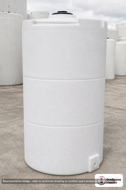 Snyder Industries 300 Gallon HDPE Vertical Liquid Storage Tank with ASTM Certification. Polyethylene; White; 82" H x 35" W x