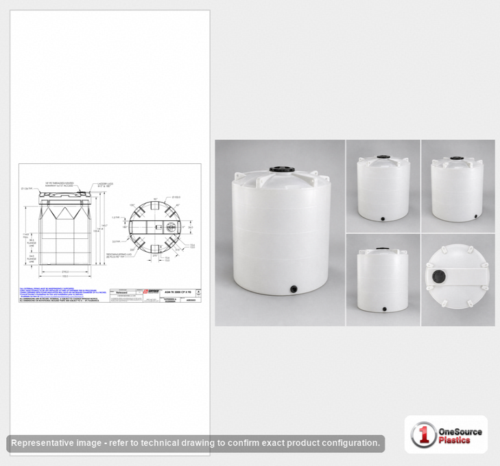 Snyder Industries 3000 Gallon Vertical Double Wall Liquid Storage Tank in White 1.5 S.G. (West Virginia Only)