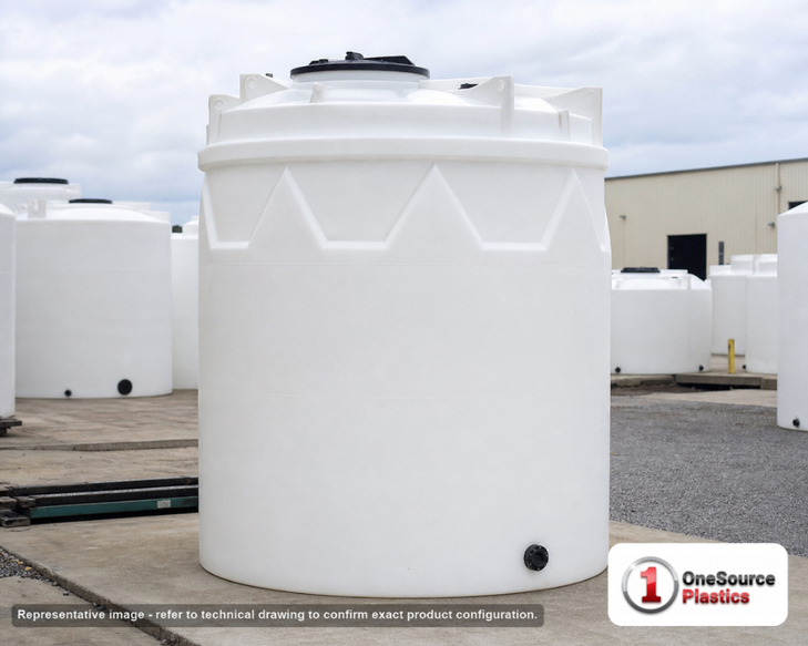 Snyder Industries 3000 Gallon Vertical Double Wall Liquid Storage Tank in White- WV. High Density Linear Polyethylene