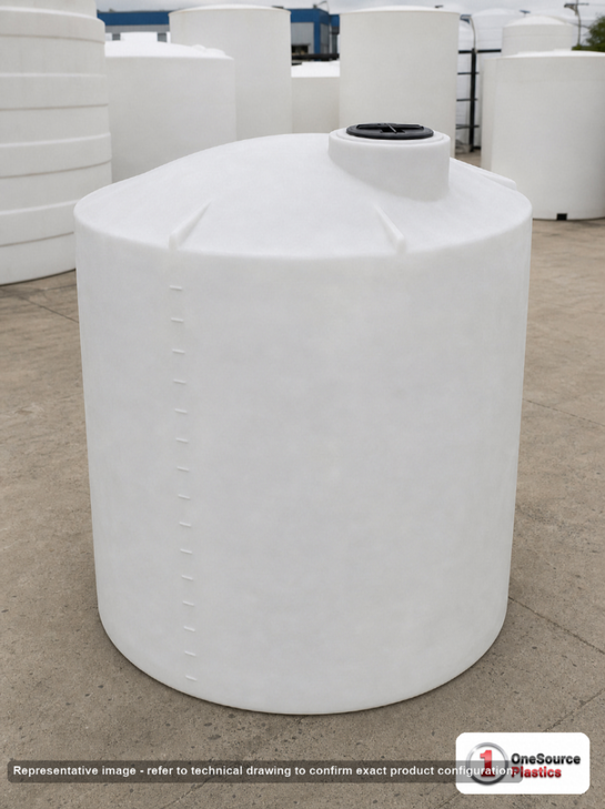 Norwesco 3000 Gallon Vertical Liquid Storage Tank in White No Fittings. . Manufacturer part number N-40064. Sold by OneSource Plastics (https://www.onesourceplastics.com).