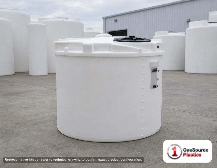 Snyder Industries 360 Gallon HDPE Vertical Liquid Storage Tank with ASTM Certification. 360 gallon capacity; Polyethylene