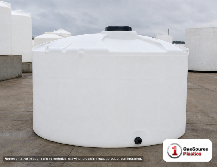 Snyder Industries 4000 Gallon HDPE Vertical Liquid Storage Tank with ASTM Certification. 3700 gallon capacity; Polyethylene