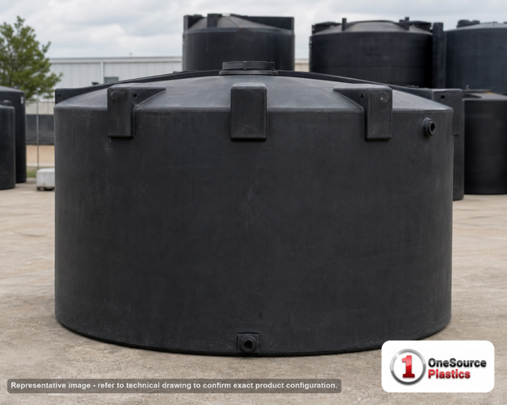 Snyder Industries 4100 Gallon HDPE Vertical Liquid Storage Tank with ASTM Certification Black. Polyethylene; Black; 100" H x