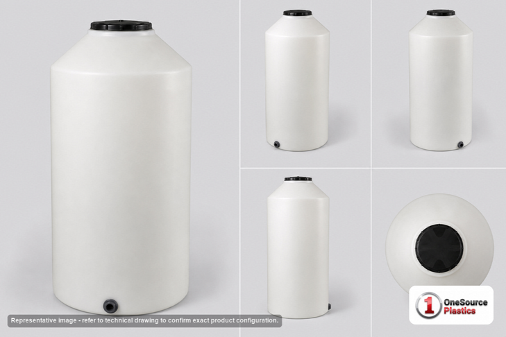 Chem-Tainer 45 Gallon Plastic Vertical Liquid Storage Tank