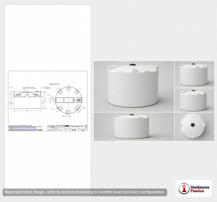 Snyder Industries 4500 Gallon HDPE Vertical Liquid Storage Tank with ASTM Certification