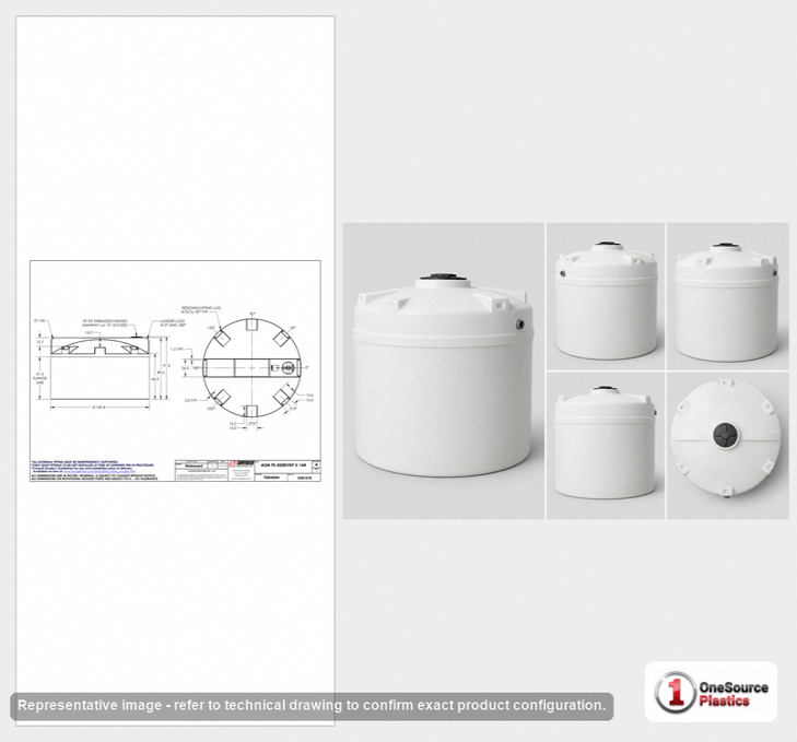 Snyder Industries 4500 Gallon HDPE Vertical Liquid Storage Tank with ASTM Certification