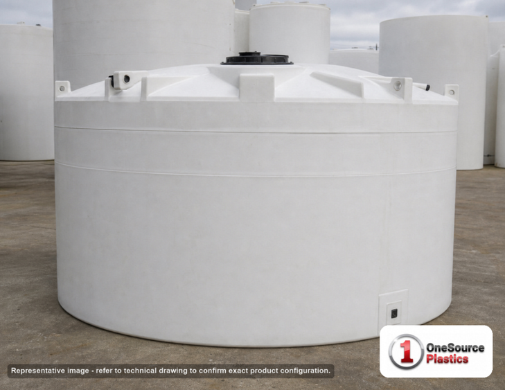 Snyder Industries 4600 Gallon HDPE Vertical Liquid Storage Tank with ASTM Certification. Polyethylene; White; 116" H x 120"