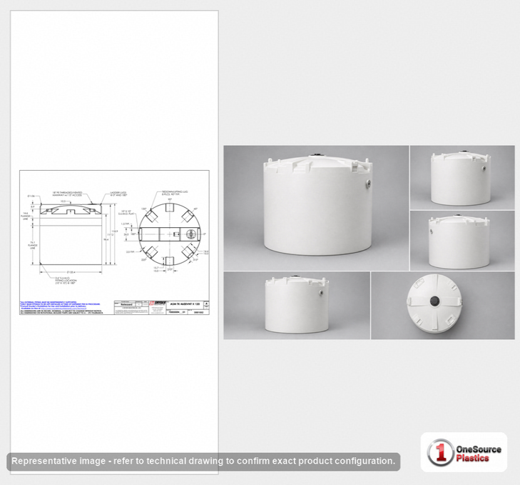 Snyder Industries 4600 Gallon HDPE Vertical Liquid Storage Tank with ASTM Certification