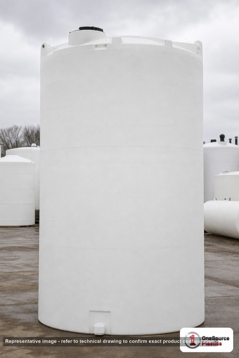 Snyder Industries 4900 Gallon HDPE Vertical Liquid Chemical Storage Tank with ASTM Certification. High Density Linear