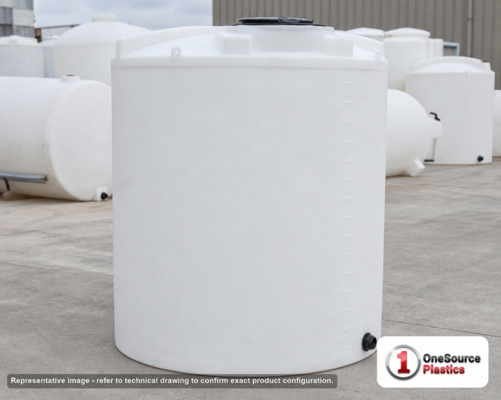 Snyder Industries 500 Gallon HDPE Vertical Liquid Storage Tank with ASTM Certification. 500 gallon capacity; Polyethylene