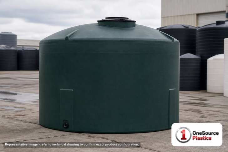 Snyder Industries 5000 Gallon Plastic Vertical Water Storage Tank in Green. High Density Linear Polyethylene; Green; 116" H